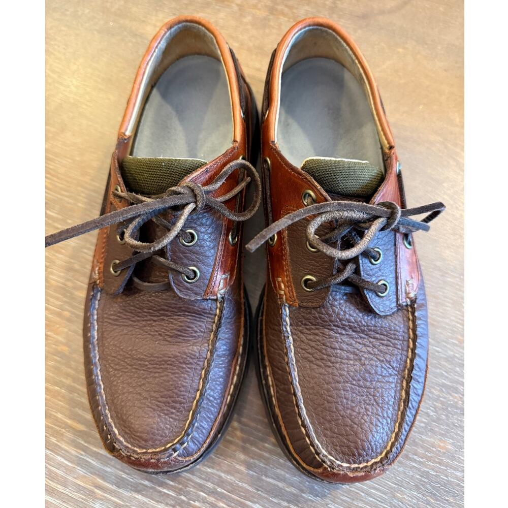 L.L. Bean Men's Allagash Bison Leather Handsewn Oxfords Loafers Shoes 8.5 D